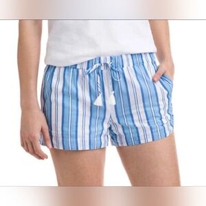 Vineyard Vines Blue/White Striped Tie-Waist Shorts, Size XS